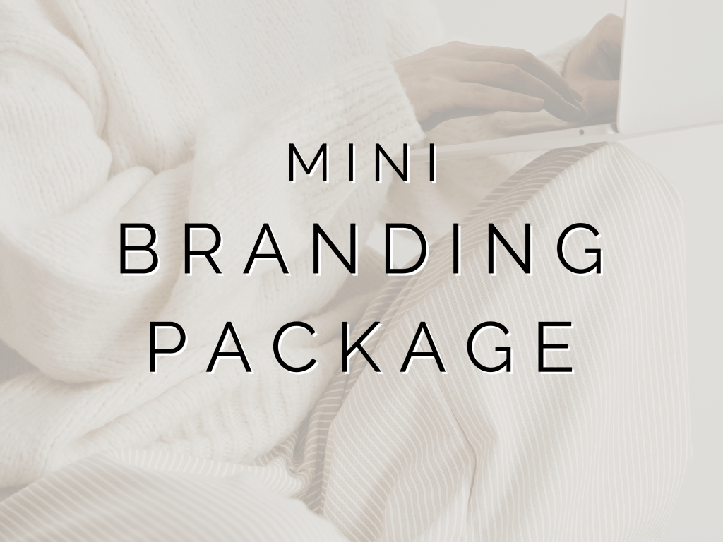 Minimalist neutral-toned mini branding kit featuring a logo, color palette, and brand elements designed for busy women entrepreneurs and small business owners.