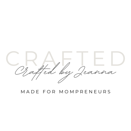 Minimalist neutral logo design preview for upcoming Etsy shop branding packages by CraftedByJeanna.