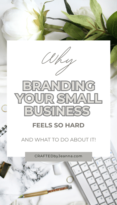 why branding your small business feels so hard and what to do about it. aesthetic blog post photo featuring feminine aesthetic flowers, desk, mac laptop and blog post title overlay to help female small business owners