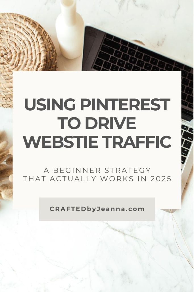 HOW TO USE PINTEREST TO DRIVE TRAFFIC TO YOUR WEBSITE, AN AESTHETIC IMAGE OF A MACBOOK WORK SETUP